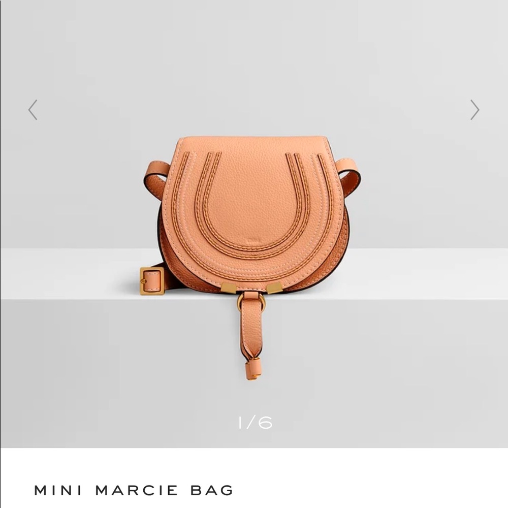 Authentic Chloe Mini Marcie Bag in peach bloom color. Fits a decent amount.